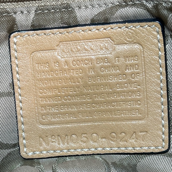 Coach Tan Leather Shoulder Bag with Silver Accents - Picture 8 of 12